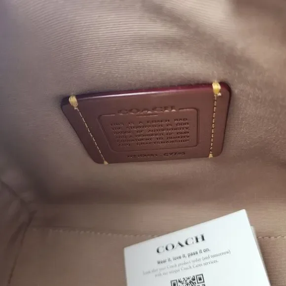 NWT Coach CY745 Mini Rowan Crossbody Bag Cherry Print Red Chalk - Picture 6 of 6